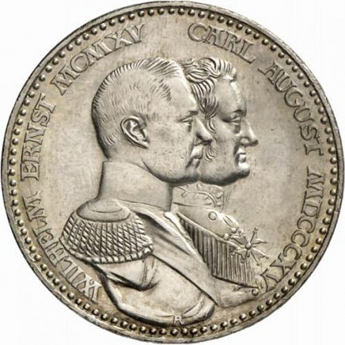 3 Mark Obverse Image minted in GERMANY in 1915A (1871-18 - Empire SAXE-WEIMAR-EISENACH)  - The Coin Database