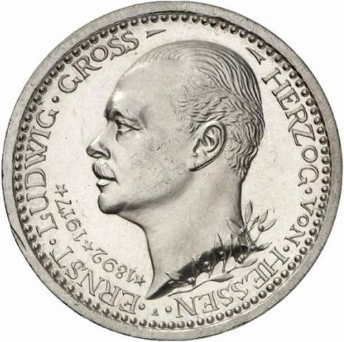 3 Mark Obverse Image minted in GERMANY in 1917A (1871-18 - Empire HESSE-DARMSTATDT)  - The Coin Database