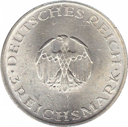 3 Reichsmark Obverse Image minted in GERMANY in 1929F (1924-38 - Weimar Republic - Reichsmark)  - The Coin Database