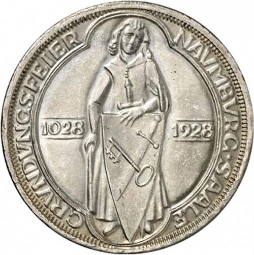 3 Reichsmark Reverse Image minted in GERMANY in 1928A (1924-38 - Weimar Republic - Reichsmark)  - The Coin Database