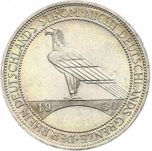 3 Reichsmark Reverse Image minted in GERMANY in 1930A (1924-38 - Weimar Republic - Reichsmark)  - The Coin Database