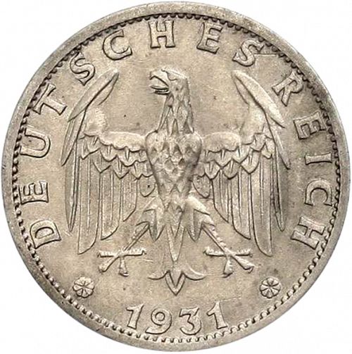 3 Reichsmark Reverse Image minted in GERMANY in 1931A (1924-38 - Weimar Republic - Reichsmark)  - The Coin Database
