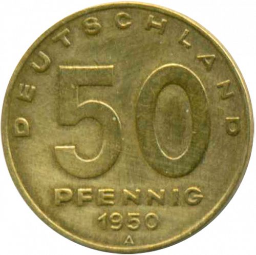 50 Pfennig Obverse Image minted in GERMANY in 1950A (1949-90 - Democratic Republic)  - The Coin Database