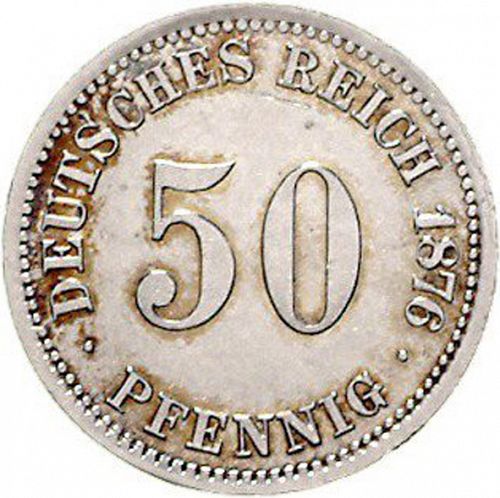 50 Pfenning Obverse Image minted in GERMANY in 1876A (1871-18 - Empire)  - The Coin Database