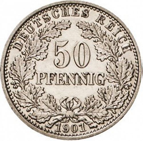 50 Pfenning Obverse Image minted in GERMANY in 1901A (1871-18 - Empire)  - The Coin Database