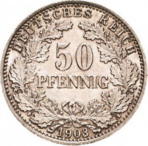 50 Pfenning Obverse Image minted in GERMANY in 1903A (1871-18 - Empire)  - The Coin Database
