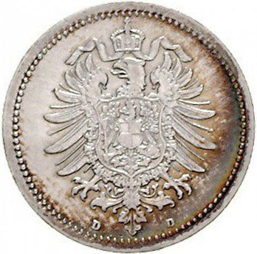 50 Pfenning Reverse Image minted in GERMANY in 1877D (1871-18 - Empire)  - The Coin Database
