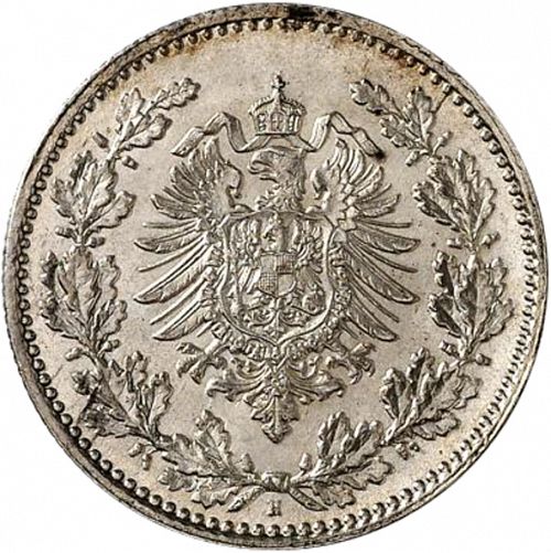 50 Pfenning Reverse Image minted in GERMANY in 1877H (1871-18 - Empire)  - The Coin Database