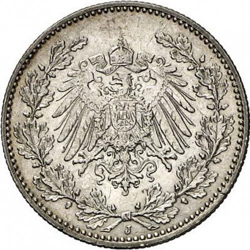 50 Pfenning Reverse Image minted in GERMANY in 1900J (1871-18 - Empire)  - The Coin Database