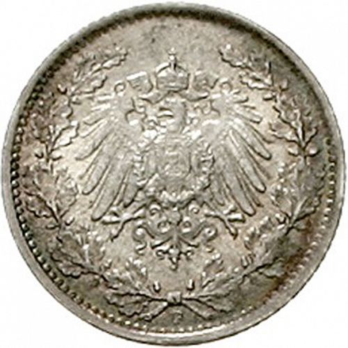 half Mark Reverse Image minted in GERMANY in 1917F (1871-18 - Empire)  - The Coin Database