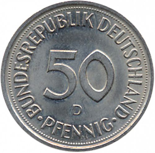 50 Pfennig Obverse Image minted in GERMANY in 1985D (1949-01 - Federal Republic)  - The Coin Database
