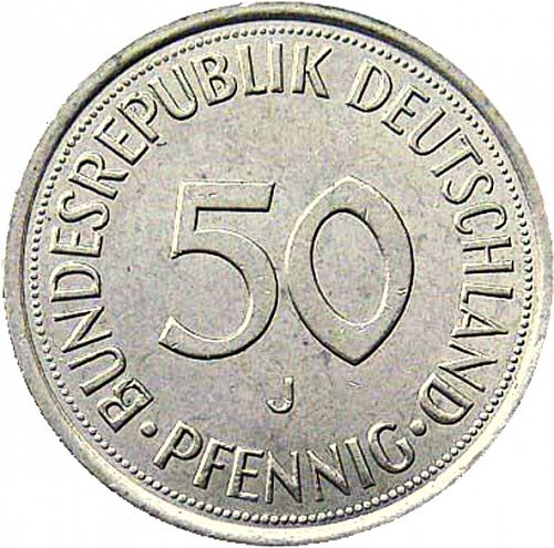 50 Pfennig Obverse Image minted in GERMANY in 1993J (1949-01 - Federal Republic)  - The Coin Database