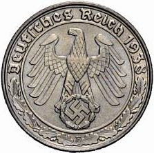 50 Reichspfenning Obverse Image minted in GERMANY in 1938F (1933-45 - Thrid Reich)  - The Coin Database