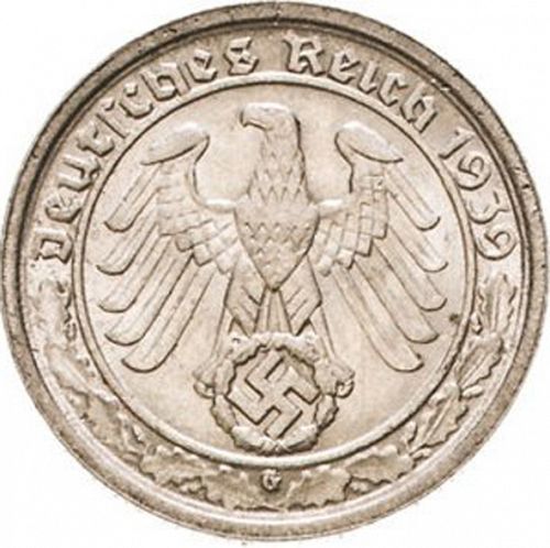 50 Reichspfenning Obverse Image minted in GERMANY in 1939G (1933-45 - Thrid Reich)  - The Coin Database
