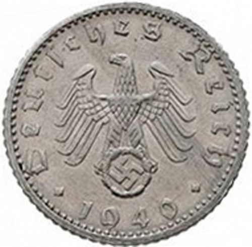 50 Reichspfenning Obverse Image minted in GERMANY in 1940F (1933-45 - Thrid Reich)  - The Coin Database