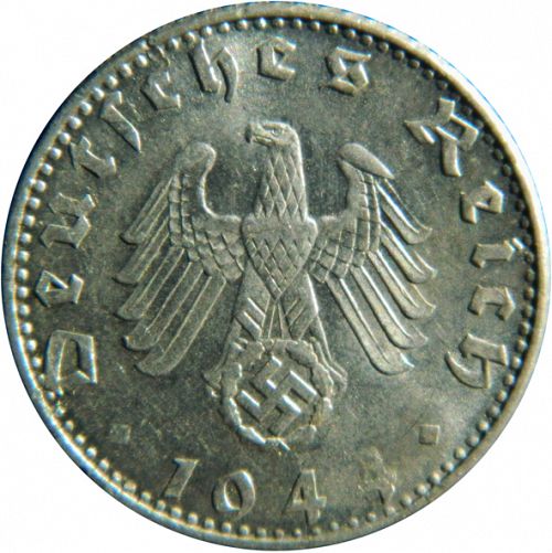 50 Reichspfenning Obverse Image minted in GERMANY in 1944D (1933-45 - Thrid Reich)  - The Coin Database