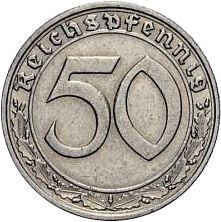 50 Reichspfenning Reverse Image minted in GERMANY in 1938J (1933-45 - Thrid Reich)  - The Coin Database