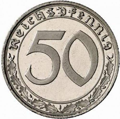 50 Reichspfenning Reverse Image minted in GERMANY in 1939F (1933-45 - Thrid Reich)  - The Coin Database