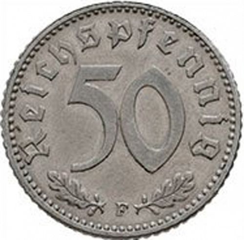 50 Reichspfenning Reverse Image minted in GERMANY in 1940F (1933-45 - Thrid Reich)  - The Coin Database