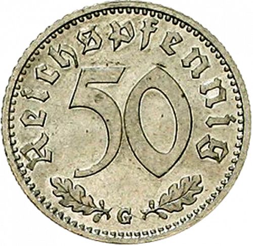 50 Reichspfenning Reverse Image minted in GERMANY in 1940G (1933-45 - Thrid Reich)  - The Coin Database