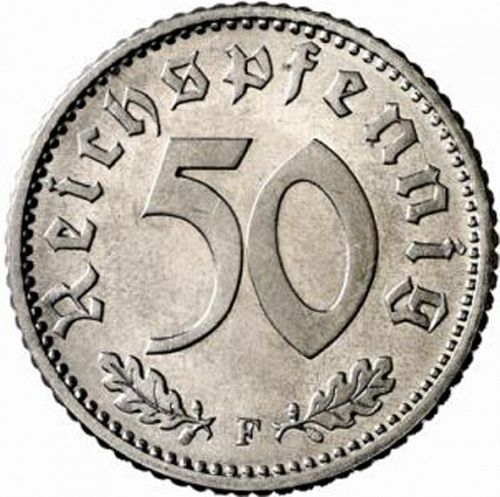 50 Reichspfenning Reverse Image minted in GERMANY in 1941F (1933-45 - Thrid Reich)  - The Coin Database