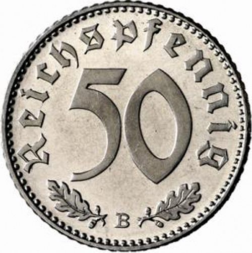 50 Reichspfenning Reverse Image minted in GERMANY in 1943B (1933-45 - Thrid Reich)  - The Coin Database