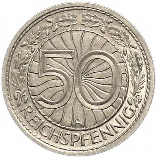 50 Pfenning Reverse Image minted in GERMANY in 1927A (1924-38 - Weimar Republic - Reichsmark)  - The Coin Database