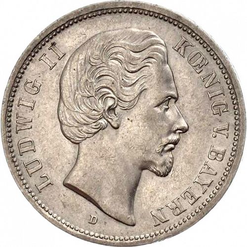 5 Mark Obverse Image minted in GERMANY in 1874D (1871-18 - Empire BAVARIA)  - The Coin Database