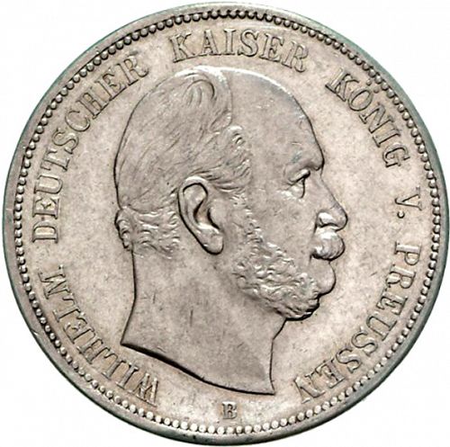 5 Mark Obverse Image minted in GERMANY in 1875B (1871-18 - Empire PRUSSIA)  - The Coin Database