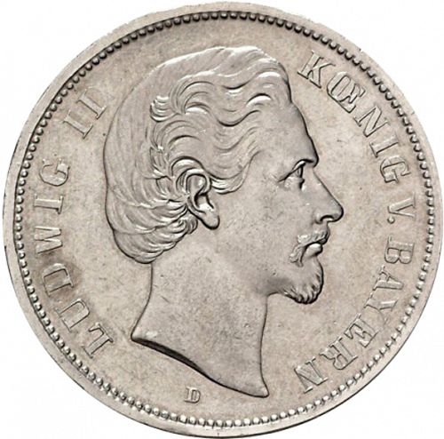 5 Mark Obverse Image minted in GERMANY in 1875D (1871-18 - Empire BAVARIA)  - The Coin Database