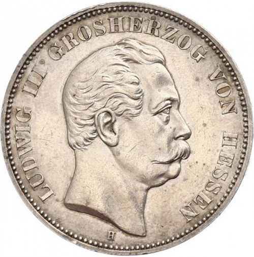 5 Mark Obverse Image minted in GERMANY in 1875H (1871-18 - Empire HESSE-DARMSTATDT)  - The Coin Database