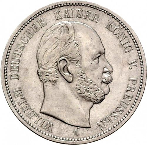 5 Mark Obverse Image minted in GERMANY in 1876B (1871-18 - Empire PRUSSIA)  - The Coin Database
