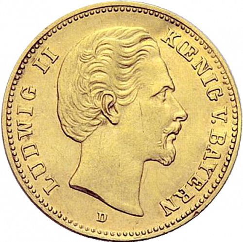 5 Mark Obverse Image minted in GERMANY in 1877D (1871-18 - Empire BAVARIA)  - The Coin Database