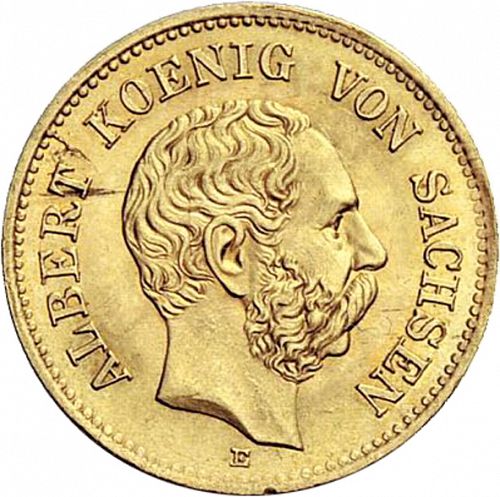 5 Mark Obverse Image minted in GERMANY in 1877E (1871-18 - Empire SAXONY-ALBERTINE)  - The Coin Database