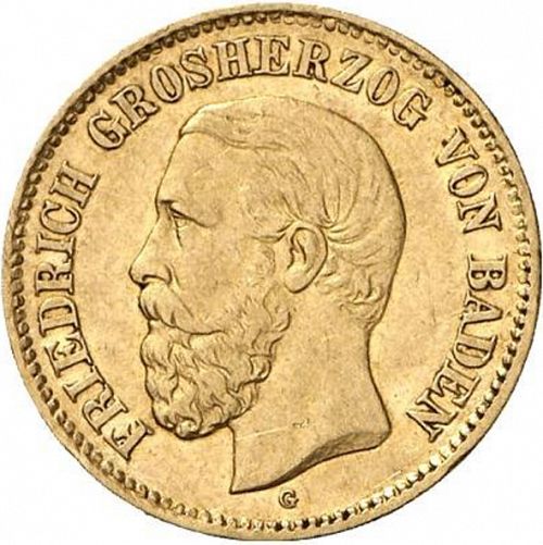 5 Mark Obverse Image minted in GERMANY in 1877G (1871-18 - Empire BADEN)  - The Coin Database