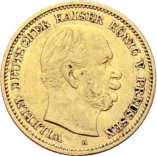 5 Mark Obverse Image minted in GERMANY in 1878A (1871-18 - Empire PRUSSIA)  - The Coin Database
