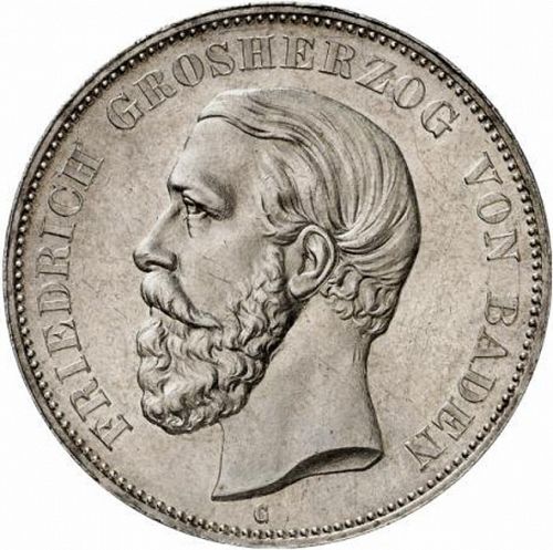 5 Mark Obverse Image minted in GERMANY in 1891G (1871-18 - Empire BADEN)  - The Coin Database