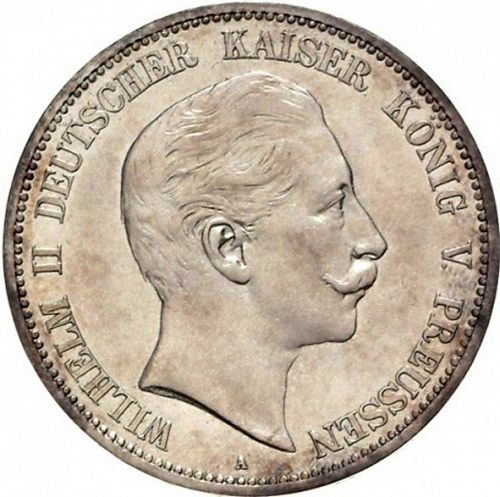 5 Mark Obverse Image minted in GERMANY in 1894A (1871-18 - Empire PRUSSIA)  - The Coin Database