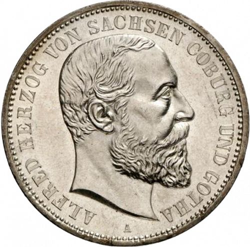 5 Mark Obverse Image minted in GERMANY in 1895A (1871-18 - Empire SAXE-COBURG-GOTHA)  - The Coin Database