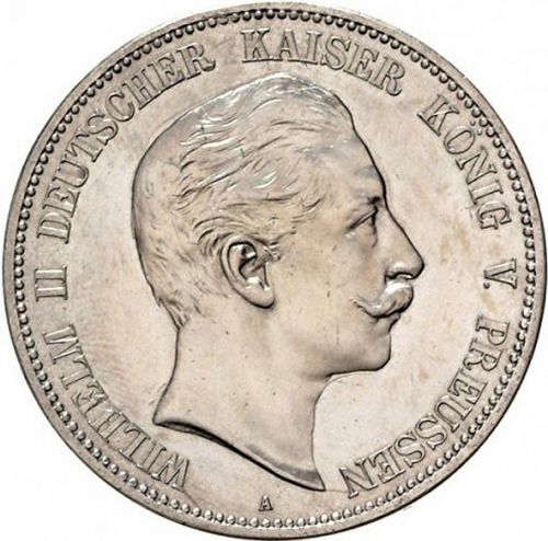 5 Mark Obverse Image minted in GERMANY in 1898A (1871-18 - Empire PRUSSIA)  - The Coin Database