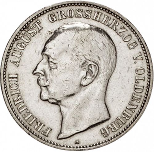 5 Mark Obverse Image minted in GERMANY in 1900A (1871-18 - Empire OLDENBURG)  - The Coin Database