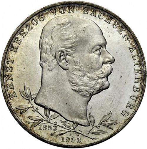 5 Mark Obverse Image minted in GERMANY in 1903A (1871-18 - Empire SAXE-ALTENBURG)  - The Coin Database