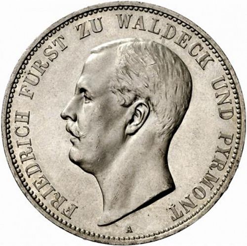 5 Mark Obverse Image minted in GERMANY in 1903A (1871-18 - Empire WALDECK-PYRMONT)  - The Coin Database