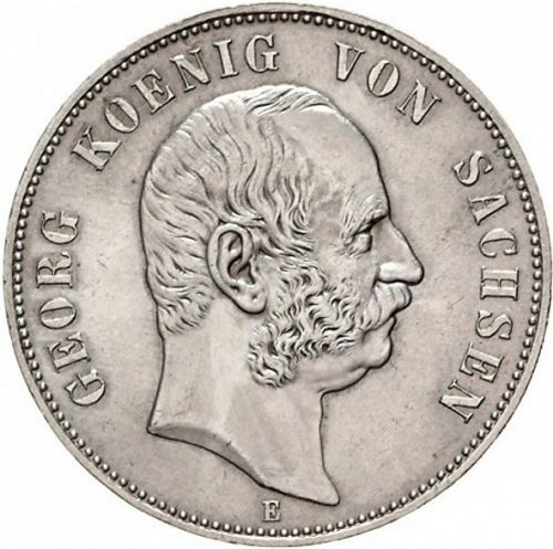 5 Mark Obverse Image minted in GERMANY in 1903E (1871-18 - Empire SAXONY-ALBERTINE)  - The Coin Database