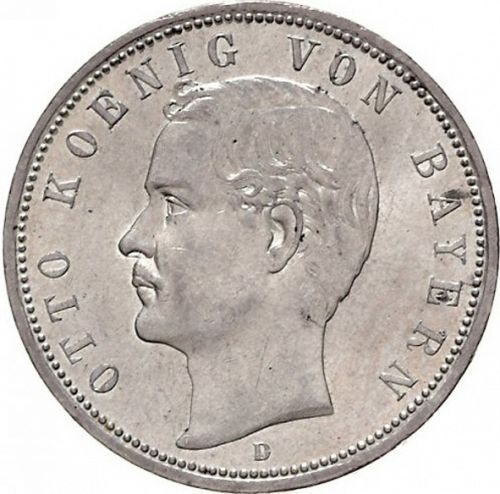5 Mark Obverse Image minted in GERMANY in 1913D (1871-18 - Empire BAVARIA)  - The Coin Database