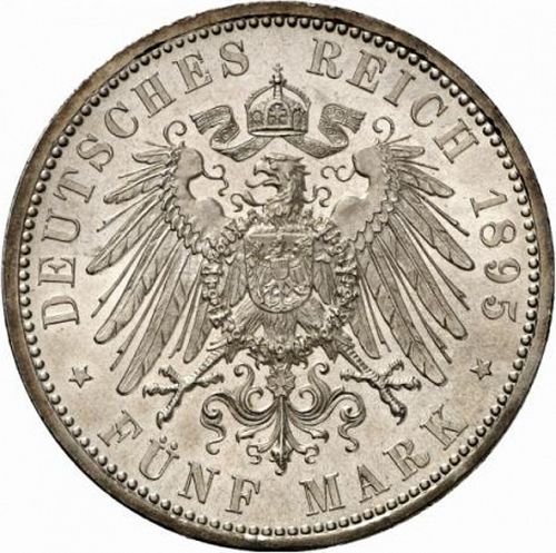 5 Mark Reverse Image minted in GERMANY in 1895A (1871-18 - Empire SAXE-COBURG-GOTHA)  - The Coin Database