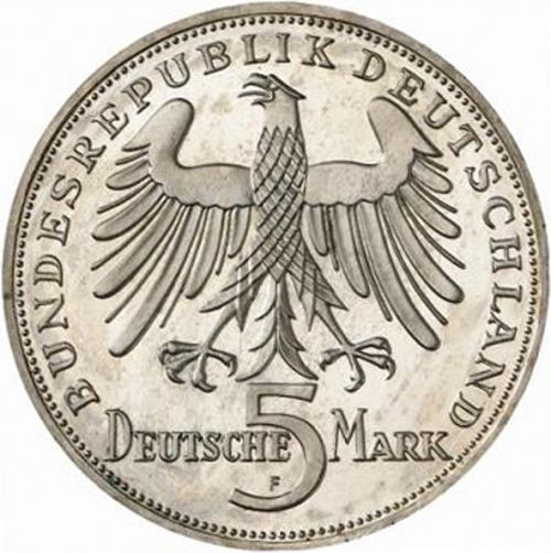 5 Mark Obverse Image minted in GERMANY in 1955F (1949-01 - Federal Republic - Commemorative)  - The Coin Database