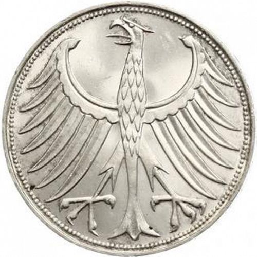 5 Mark Obverse Image minted in GERMANY in 1957F (1949-01 - Federal Republic)  - The Coin Database