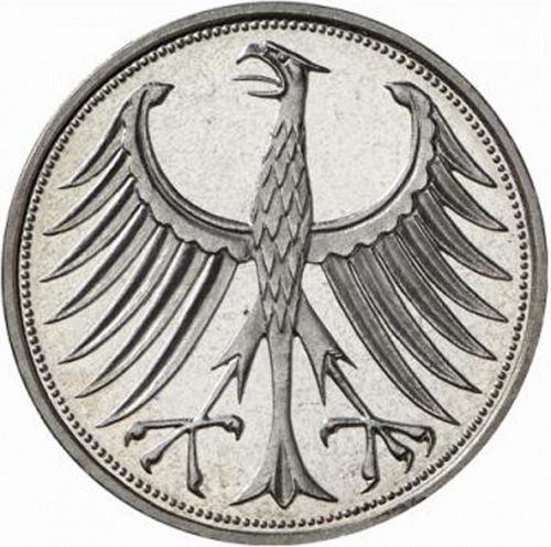 5 Mark Obverse Image minted in GERMANY in 1959J (1949-01 - Federal Republic)  - The Coin Database