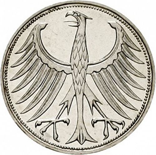 5 Mark Obverse Image minted in GERMANY in 1960J (1949-01 - Federal Republic)  - The Coin Database